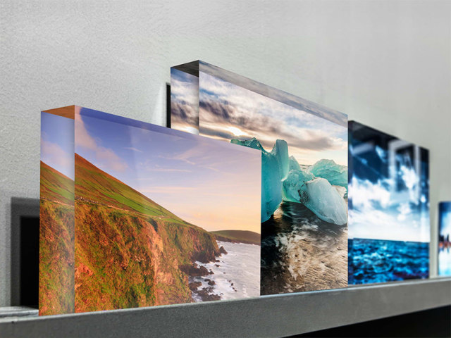 acrylic block photo stand