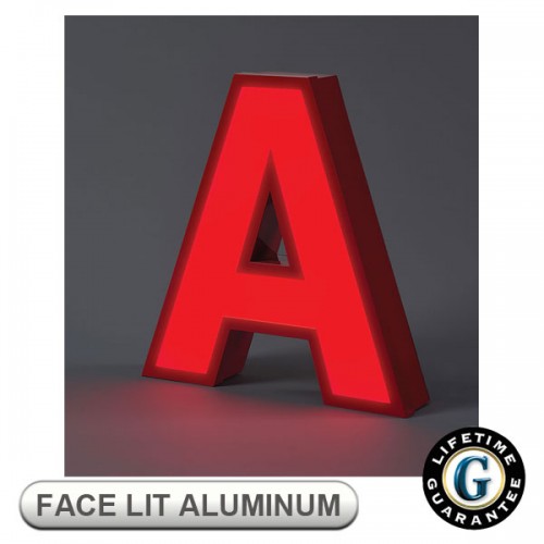 Face Lit Aluminum Dimensional letters for A